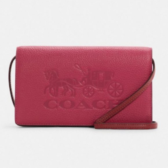 Coach Anna Foldover Clutch Crossbody in Colorblock w/Horse & Carriage - Picture 1 of 1